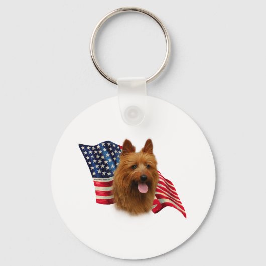 Australische Terrier Vlag Sleutelhanger (Voorkant)