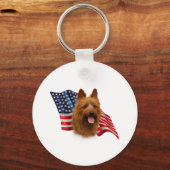 Australische Terrier Vlag Sleutelhanger (Voorkant)