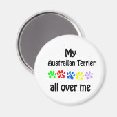 Australische Terrier Wandelingen Ontwerp Magneet (Voorkant / Achterkant)