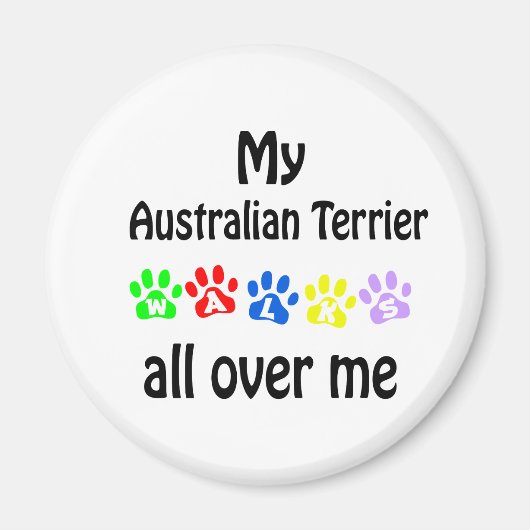 Australische Terrier Wandelingen Ontwerp Magneet (Voorkant)