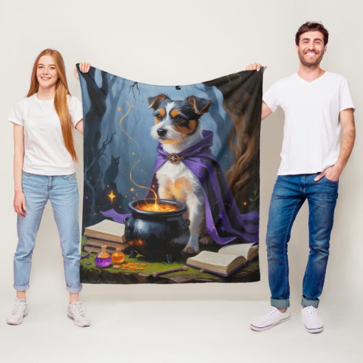 Australische Terrier Whimsical Halloween Schilderi Fleece Deken (In situ)