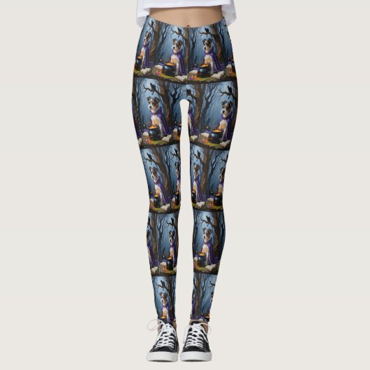 Australische Terrier Whimsical Halloween Schilderi Leggings (Voorkant)