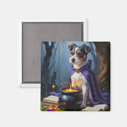 Australische Terrier Whimsical Halloween Schilderi Magneet (Voorkant / Achterkant)