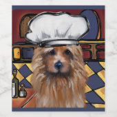 Australische Terrier Wijn Etiket (Enkel label)