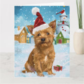 Australische Terriër Winter Wonderland Kerstmis  Kaart (Voorkant)
