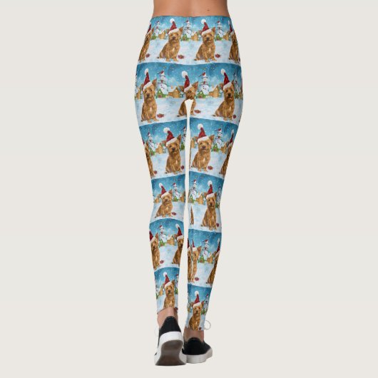 Australische Terriër Winter Wonderland Kerstmis Leggings (Achterkant)
