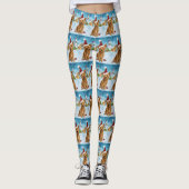 Australische Terriër Winter Wonderland Kerstmis Leggings (Voorkant)