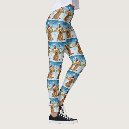 Australische Terriër Winter Wonderland Kerstmis Leggings (Rechts)