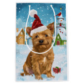 Australische Terriër Winter Wonderland Kerstmis Medium Cadeauzakje (Voorkant)