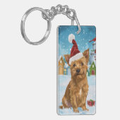 Australische Terriër Winter Wonderland Kerstmis Sleutelhanger (Voorkant Links)