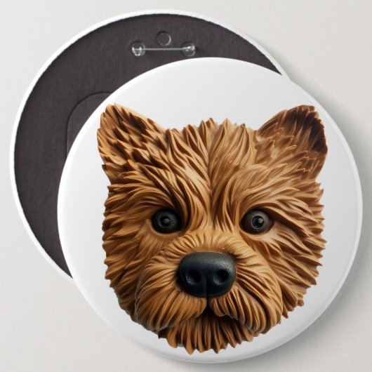 Australische Terrierhond 3D Geïnspireerd Ronde Button 6,0 Cm (Voorkant /achterkant)