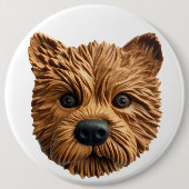Australische Terrierhond 3D Geïnspireerd Ronde Button 6,0 Cm (Voorkant)