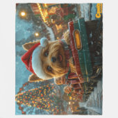 Australische Terrierhond Achtbaan Kerstmis Fleece Deken (Voorkant)