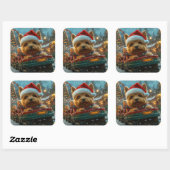 Australische Terrierhond Achterbaan Kerstmis Vierkante Sticker (Vel)