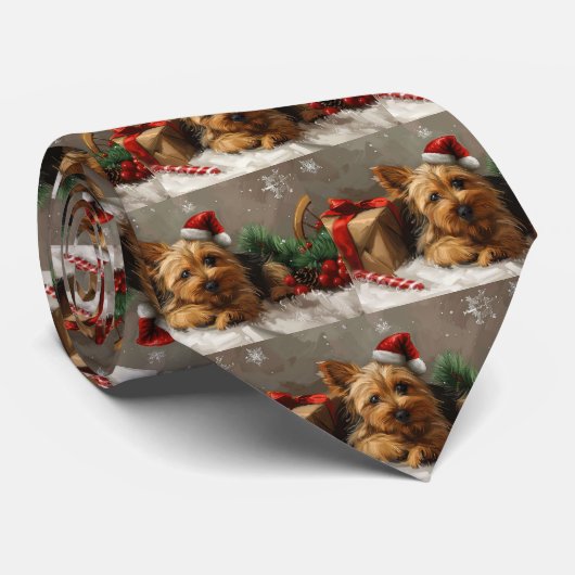 Australische Terrierhond Kerstfeest Stropdas (Opgerold)