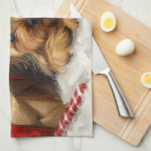 Australische Terrierhond Kerstfeest Theedoek (Quarter Fold)