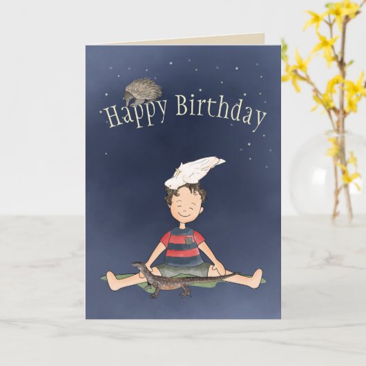 Australische Themed Kaart 1 (Gele Bloem)