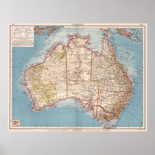 Australische topografie-kaart (1905) poster (Voorkant)