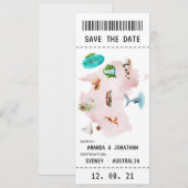 Australische trouw instapkaart save the date (Voorkant / Achterkant)
