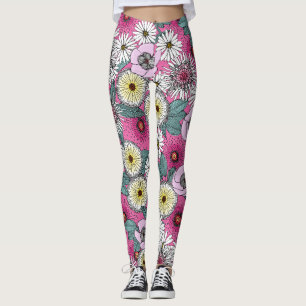 Australische tuinroze bloem leggings