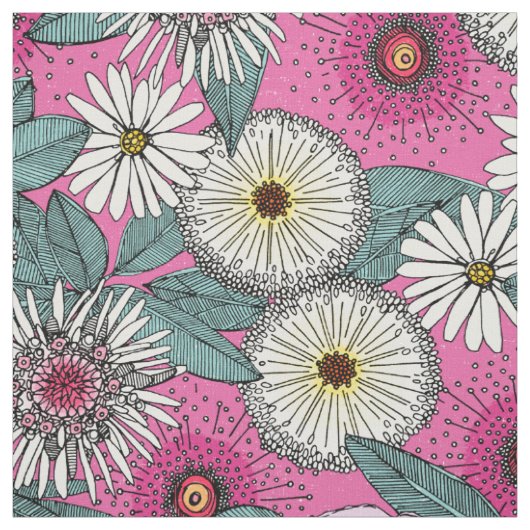 Australische tuinroze bloem stof (Swatch)