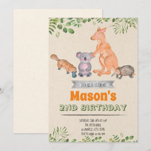 Australische uitnodiging voor de verjaardag van di