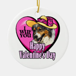 Australische Valentijnsdag Shepherd Keramisch Ornament