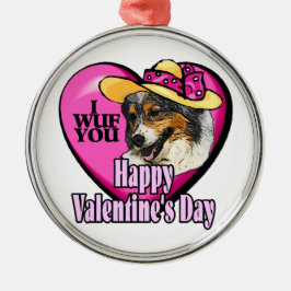 Australische Valentijnsdag Shepherd Metalen Ornament