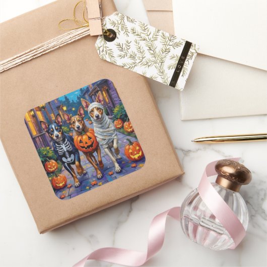 Australische vee hocus pocus op Halloween Vierkante Sticker (Geschenken)