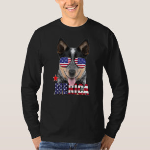 Australische vee hond Amerikaanse vlag zonnebril 4 T-shirt