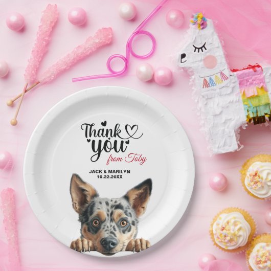 Australische vee hond bruiloft cocktail papieren bordje (Feest)