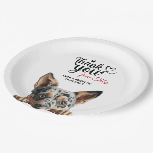 Australische vee hond bruiloft cocktail papieren bordje (Gekanteld)