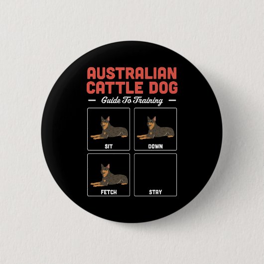 Australische vee hond gids voor training ronde button 5,7 cm (Voorkant)