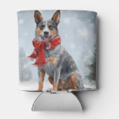 Australische vee Hond in Sneeuw Kerstmis Blikjeskoeler (Achterkant)