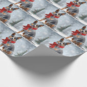 Australische vee Hond in Sneeuw Kerstmis Cadeaupapier (Hoek)