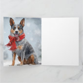 Australische vee Hond in Sneeuw Kerstmis Kaart (Binnen)