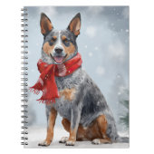 Australische vee Hond in Sneeuw Kerstmis Notitieboek (Voorkant)