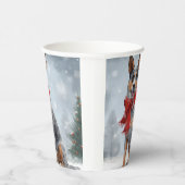 Australische vee Hond in Sneeuw Kerstmis Papieren Bekers (Rechts)