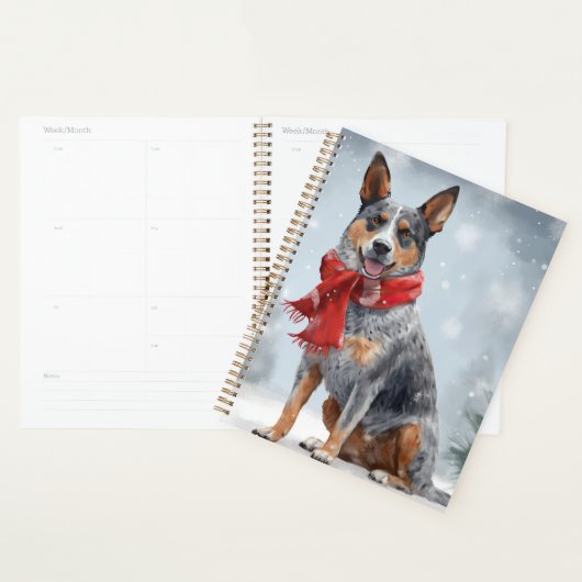 Australische vee Hond in Sneeuw Kerstmis Planner (Display)
