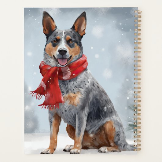 Australische vee Hond in Sneeuw Kerstmis Planner (Achterkant)