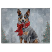 Australische vee Hond in Sneeuw Kerstmis Snijplank (Voorkant)
