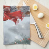 Australische vee Hond in Sneeuw Kerstmis Theedoek (Quarter Fold)