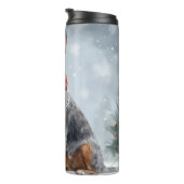 Australische vee Hond in Sneeuw Kerstmis Thermosbeker (Geroteerd rechts)