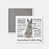 Australische vee hond kenmerken magneet (Voorkant / Achterkant)