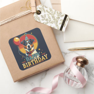 Australische vee hond kleurrijk vierkante sticker