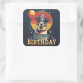 Australische vee hond kleurrijk vierkante sticker (Tas)