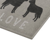 Australische vee hond silhouetten liefde snijplank (Hoek)