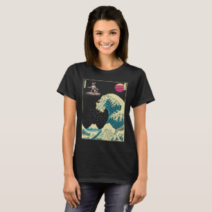 Australische vee hond surfen op een Kanagawa golf T-shirt
