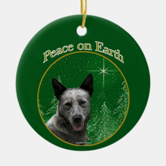 Australische vee hond vrede keramisch ornament (Voorkant)