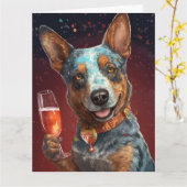 Australische vee Nieuwjaarskaart Kaart (Gele Bloem)